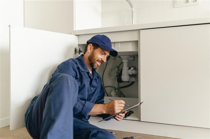 Residential plumber providing service in a Dana Point home